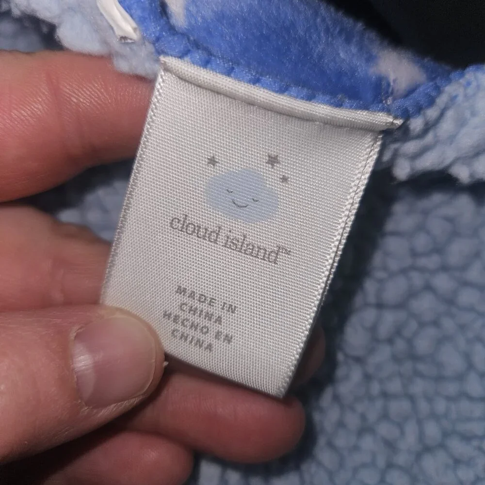 Cloud Island Blue White Stars Baby Blanket Fleece Sherpa Soft